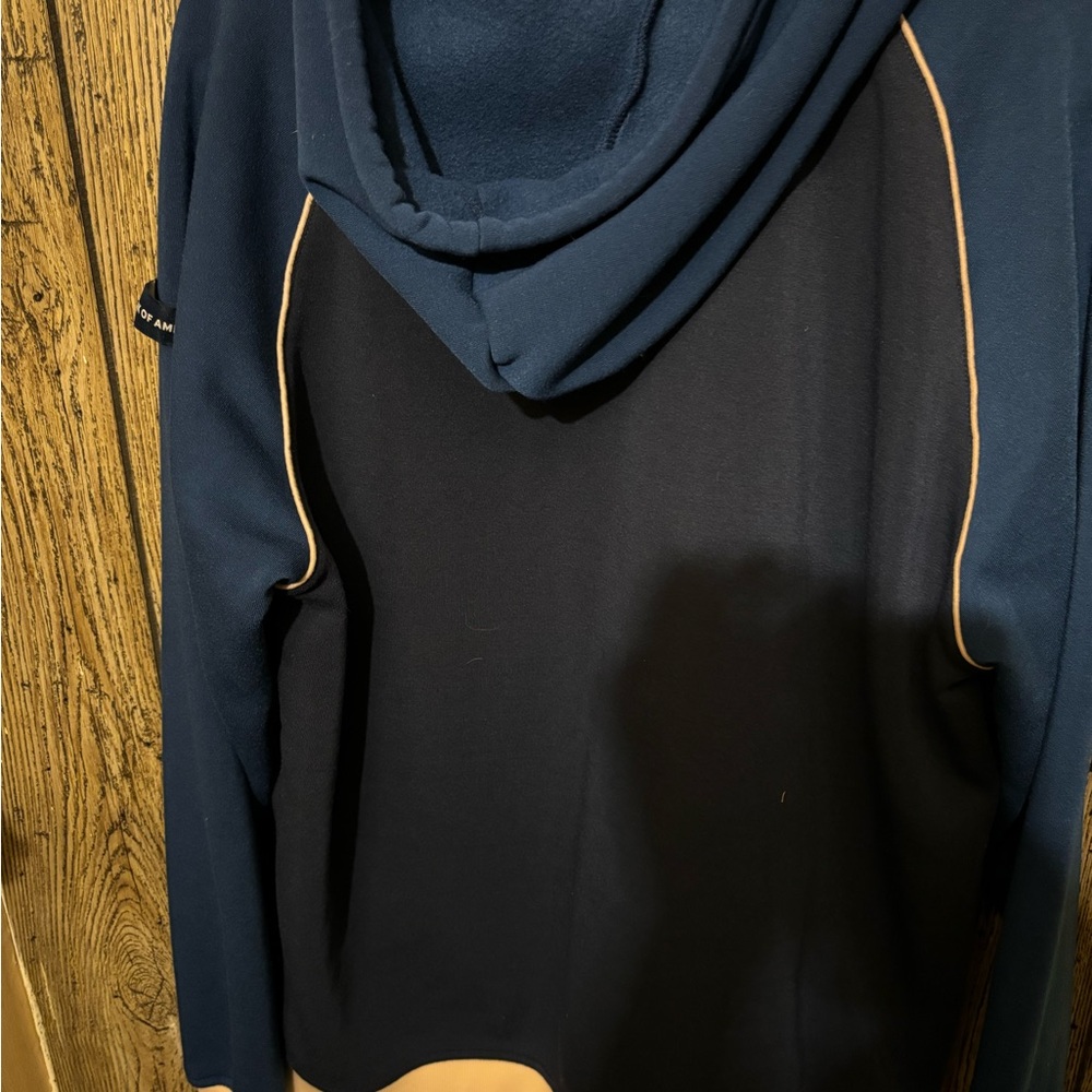 Dodgers Men's Navy and Beige Zip-Up Hoodie - Picture 9 of 10